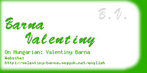 barna valentiny business card